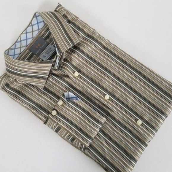 Thomas Dean Mens Long Sleeve Button Down Shirt XXL - Picture 2 of 7
